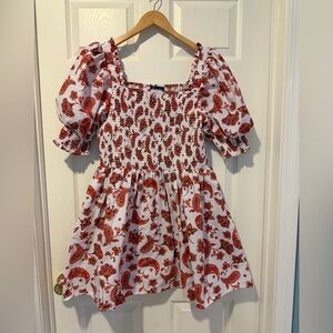 Everlily Paisley Burgundy and White Babydoll Dress 100% Cotton Size XXL